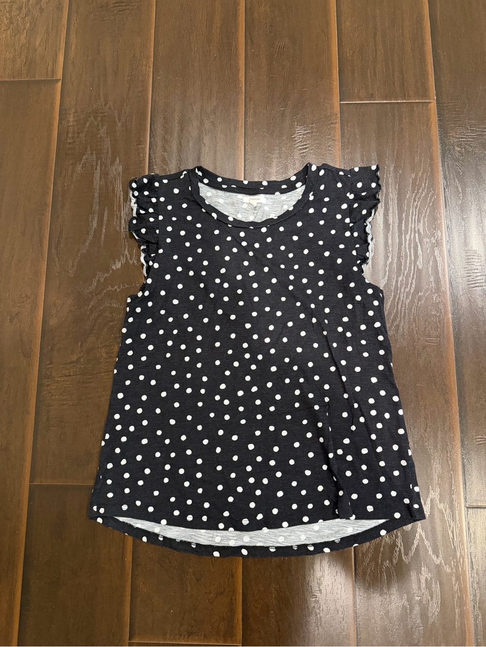 Maurices Black Polka Dot Flutter Sleeve Top